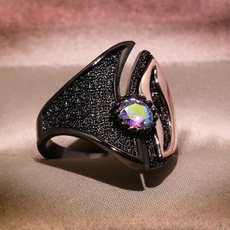 blackgoldring, crystal ring, Engagement Ring, promise rings