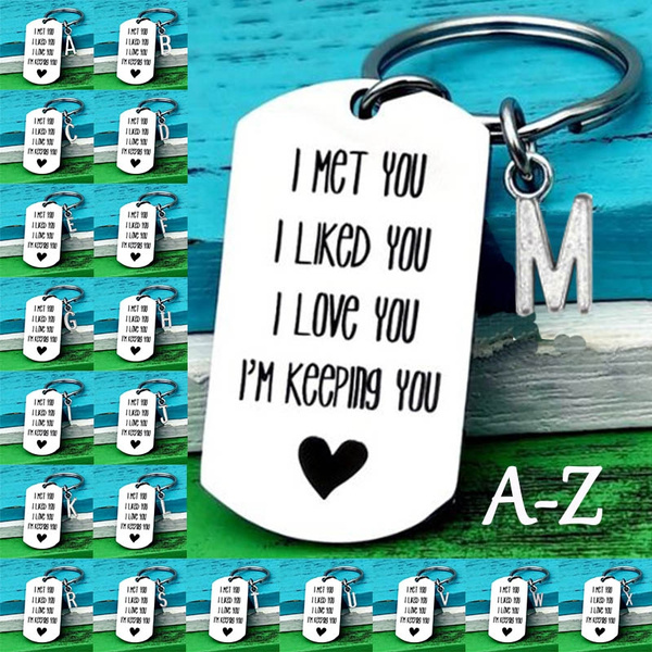 A-Z Initial Keychain Boyfriend Gifts for Men 1 Year Anniversary Gifts for  Men Letter Keychain Keeping You Keychain 1st Anniversary Gifts for Boyfriend  Birthday Gifts E M J K Key Chain Men