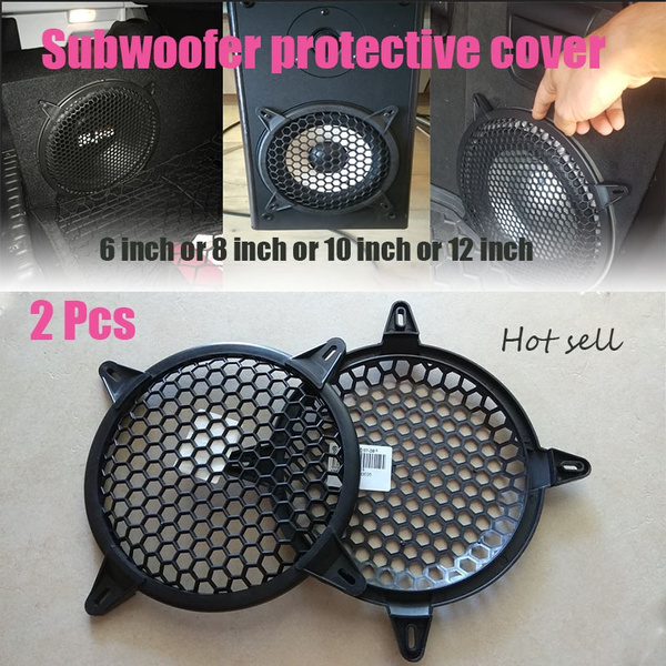 12" Iron Car Subwoofer Grille Sub Woofer Cover Grill Protection Universal Black 
