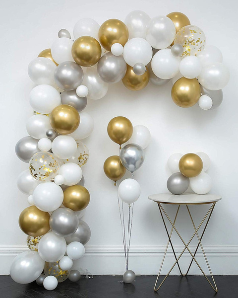 102pcs White Gold Ballon Garland Kit for Your Party Shows | Wish