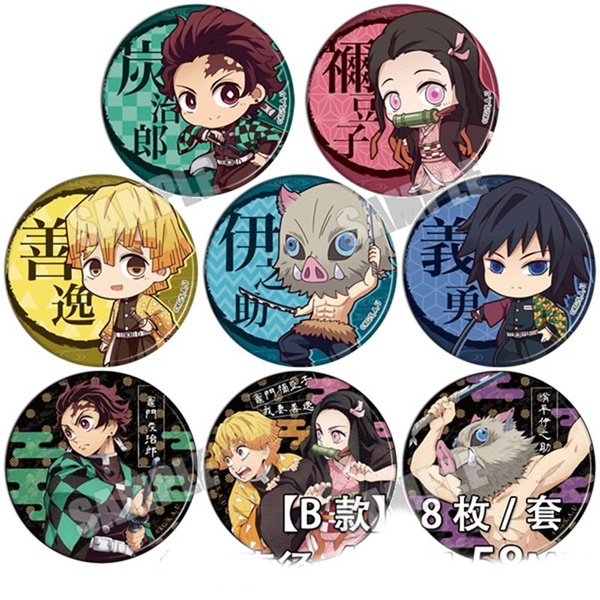 Anime Demon Slayer Kimetsu No Yaiba Brooches Kamado Tanjirou Cosplay  Cartoon Collect Backpacks Bags Badges Button Brooch Pins