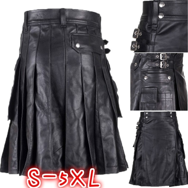 faux leather kilt