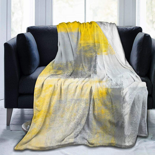 Yellow grey online throw