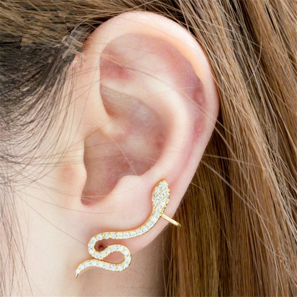 diamond snake earrings