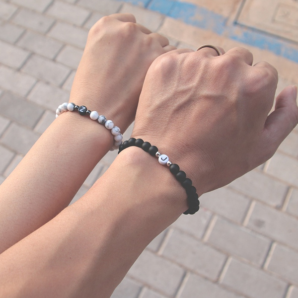 Couples name bracelets, Personalized Bracelets for couples, anniversary  date bracele… | Matching couple bracelets, Couple bracelets leather,  Bracelets for boyfriend