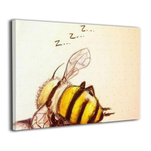 Cute Bee Frameless Painting Abstract Paintings On Canvas Wall Art Ready to Hang Bedroom Painting Home Decoration Painting Canvas Prints for Home