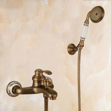 showerwith, Faucets, Bathroom Accessories, bronzeshowerset