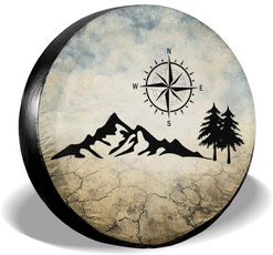Mountain, rv, Tire, Compass