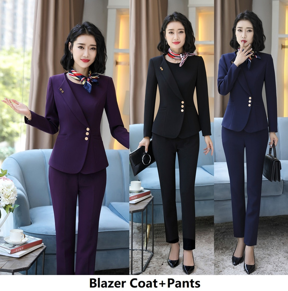 Formal Uniform Designs Pantsuits for Women Business Suits Office Work Wear  with Jackets and Pants Professional Female Pantsuits Trousers Sets Autumn