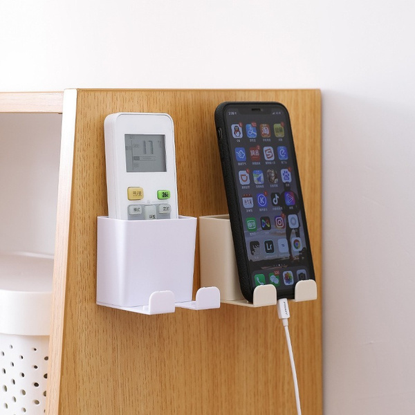 Storage Box Wall Mounted Organizer Remote Control Holder Mobile Phone Plug Stand Container Hanging Charging Wish - Wall Plug Cell Phone Holder Storage Box Wall Mounted Organizer Remote Control Holder Mobile Phone Plug Stand Container Hanging Charging Wish - Wall Plug Cell Phone Holder