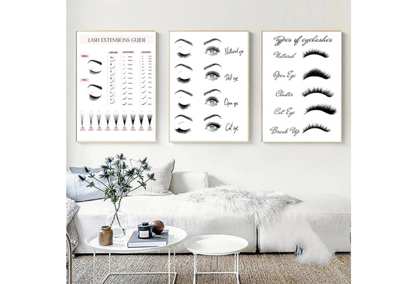 Lash Tech Wall Art Prints, lash room decor, Nude and Black Lash