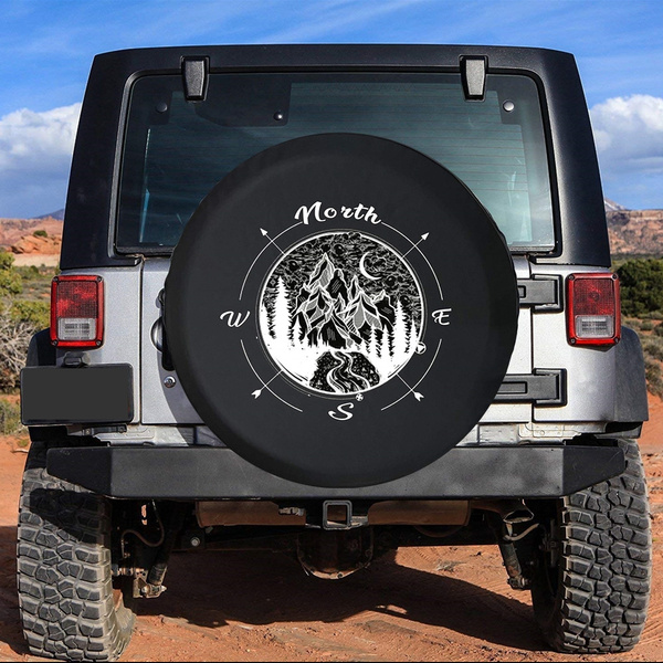 14, 15, 16, 17 Inch RV Foruidea Compass Spare Tire Cover Waterproof Dust-Proof UV Sun Wheel Tire Cover Fit for Jeep,Trailer SUV and Many Vehicle 