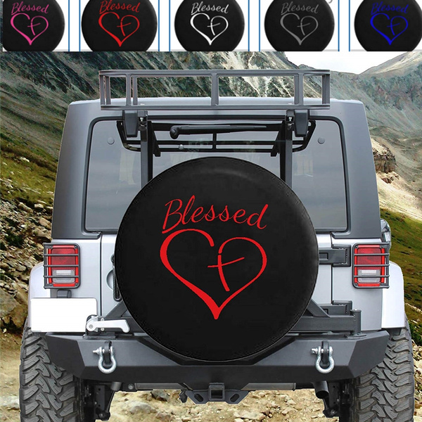 Happy Face Tire Covers Potable Polyester Spare Corrosion Waterproof Wheel Cover Compatible with Jeep Trailer RV SUV Truck Camper Travel Accessories 14 15 16 17Inch