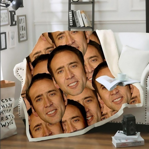 Nicolas Cage Many3D Print Sherpa Blanket Sofa Couch Quilt Cover Bedding Blanket 