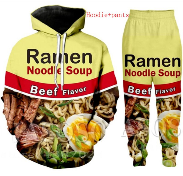 Details about   New Fashion Women/Men Ramen Noodle 3D Print Casual Hoodies+Pants Sets A08 