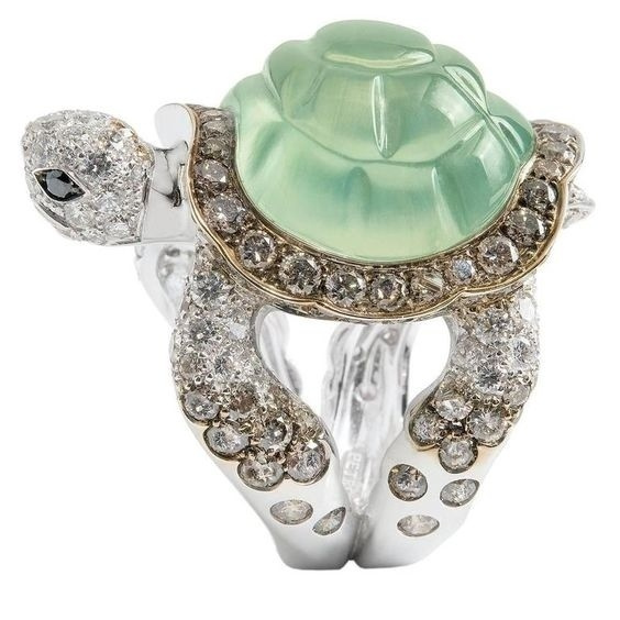 Fashion 925 Sterling Silver Ring Turtle Amulet Tortoise Diamond Emerald  Gemstone Rings For Women Birthday Birthstone Christmas Gift Brides  Engagement