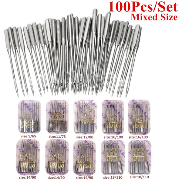 100pcs/set HAX1 Sewing Needles Universal Flat Shank for Singer Brother