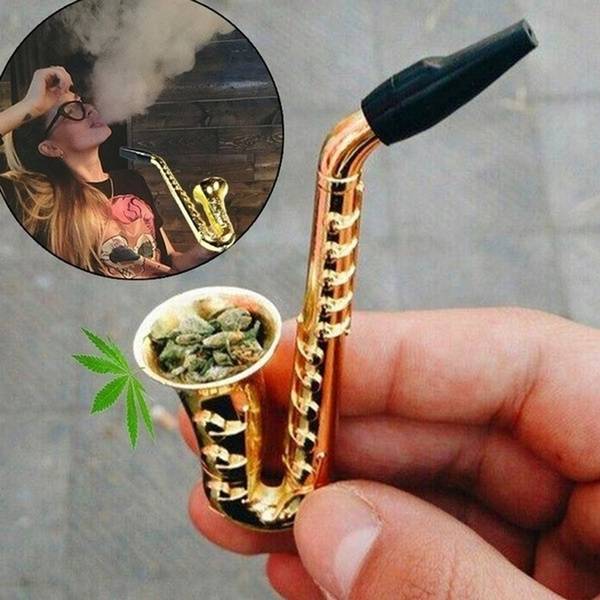 2020 Unique Saxophone Mini Portable Smoking Pipes Metal Tobacco Pipe