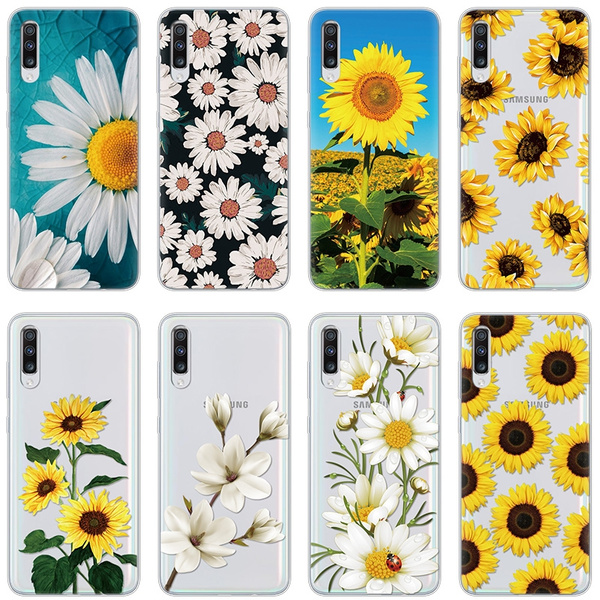 Sunflower Daisy Soft Phone Case for Coque Samsung A70 A50 A30 A20 A20e A10 A10e J4 J5 J7 J6 Plus S8 S9 S10 Plus Girl's Cases iPhone 11 Pro Max XS Max ...
