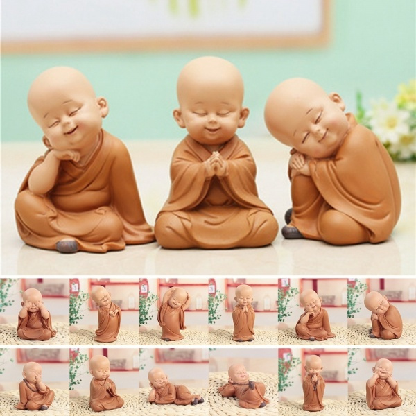 Small Buddha Statue for Home Decoration (Orange)