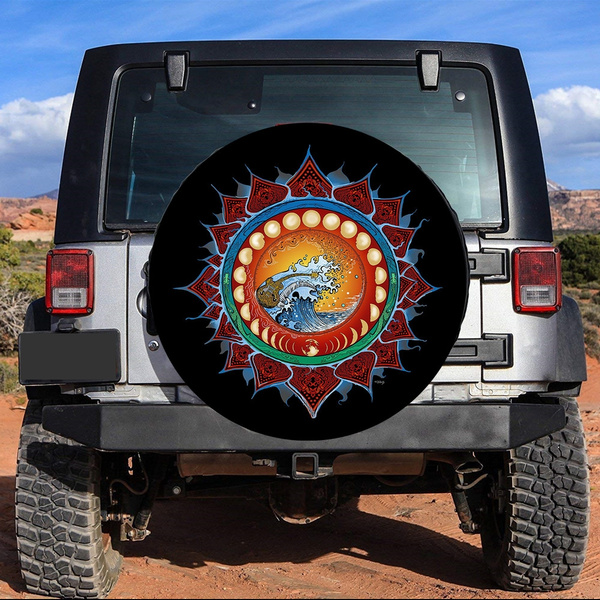 Spare Tire Cover Moon Phases Universal Wheel Tire Covers for Jeep