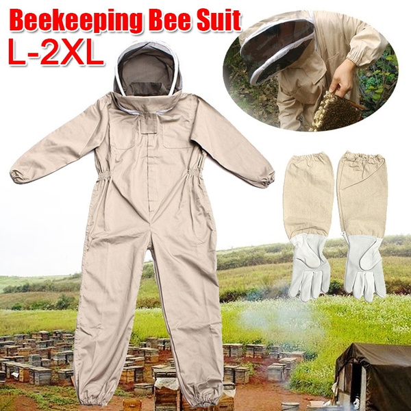 Protective Clothing Full Body Anti-bee Suit Beekeeping Veil Hood Cotton