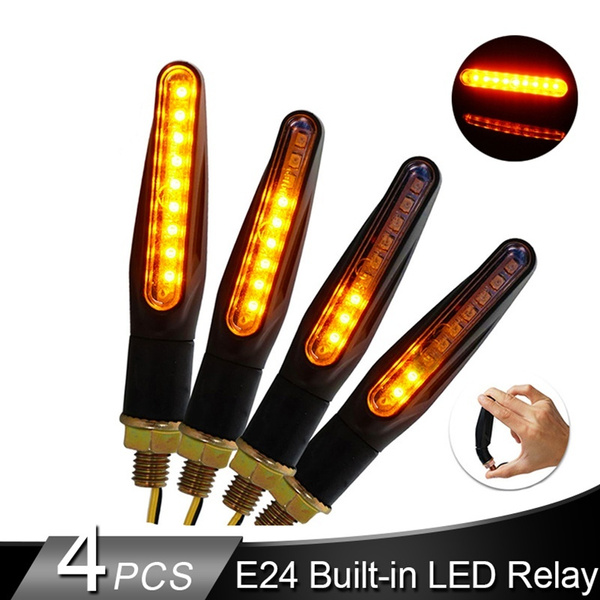 4x Motorcycle Turn Signal Light LED Warning Lamp Turn Signal Blinker ...