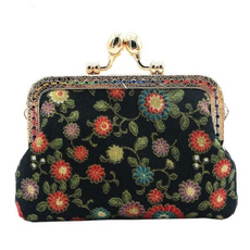 flowerprintingcoinpurse, Flowers, casesampbag, women purse