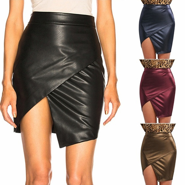 High waisted leather outlet skirt 2020