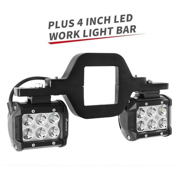 4"LED Light Bar with Trailer Tow Hitch Receiver Mount Bracket Reverse