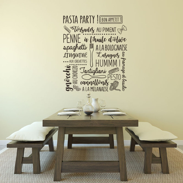 Sticker Citation Cuisine Pasta Party Vinyl Wall Decal Wish