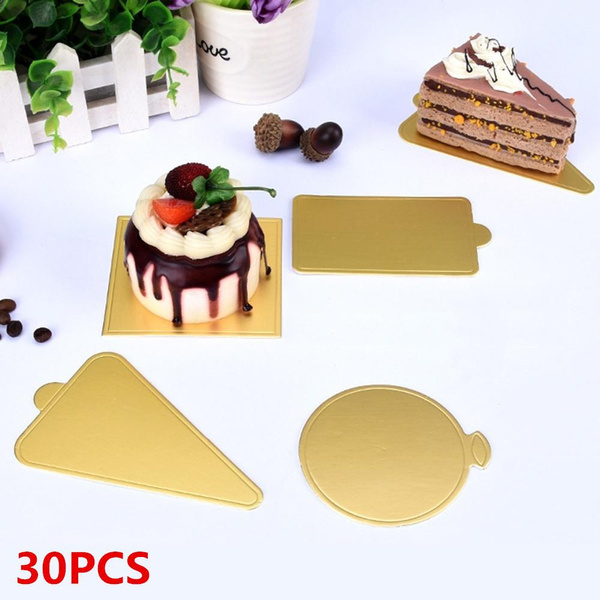 Artigee Triangle Mini Cake Base Board Gold 115x64mm 100 pc| Support piece  for cakes, allows for easy lifting and transporting