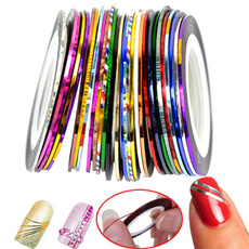 Mixed Colorful Beauty Rolls Striping Decals Foil Tips Tape Line DIY Design Nail Art Stickers for nail Tools Decorations