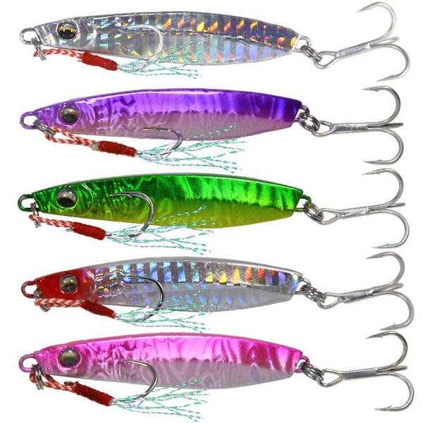 Feather Metal Fishing Lures Spinning Baits Jig Bait Lead Casting