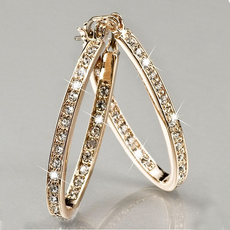 Fashion, Gemstone Earrings, gold, Crystal