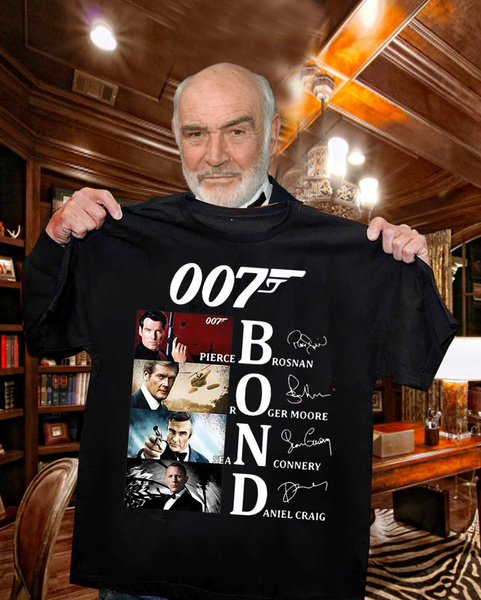 Trampe Fæstning bredde 007 Bond Pierce Brosnan Roger Moore Sean Connery And Daniel Craig  Signatures Shirt （S-5XL) | Wish