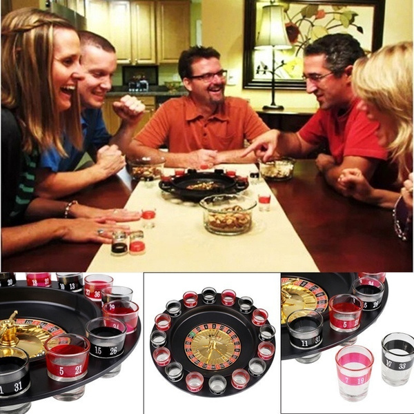 PARTY STAG HEN SPIN ROULETTE  DRINKING GAME WITH 16 SHOT GLASSES 