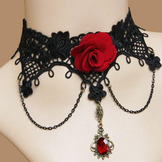 Lace, Party Necklace, Goth, punk necklace