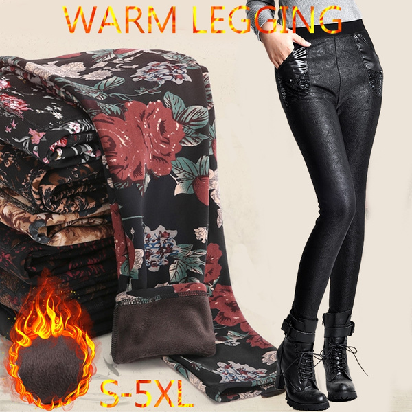 Warm Leggings For Women Winter,Women Print Warm Winter Tight Thick