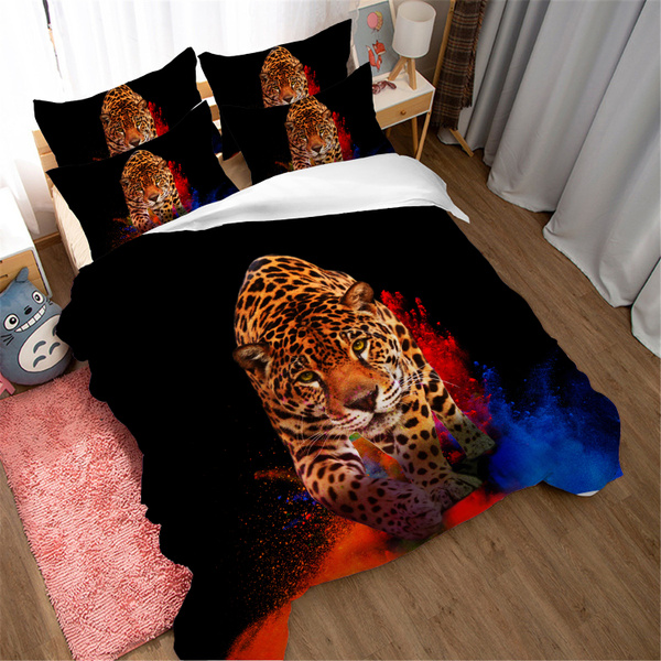 Animal Print Bedding Set Duvet Cover Quilt Pillow Cases Single Double Queen King