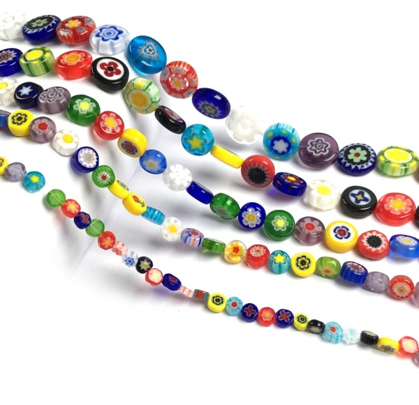 65pcs/Strd 6mm Millefiori Lampwork Glass Beads Round w/ Flower Colorful Spacers 65pcs/Strd 6mm Millefiori Lampwork Glass Beads Round w/ Flower Colorful Spacers