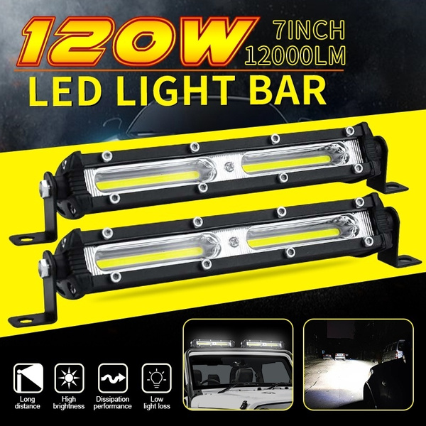 7inch 120W Straight Slim LED Light Bar Single Row for SUV 4WD ATV Off