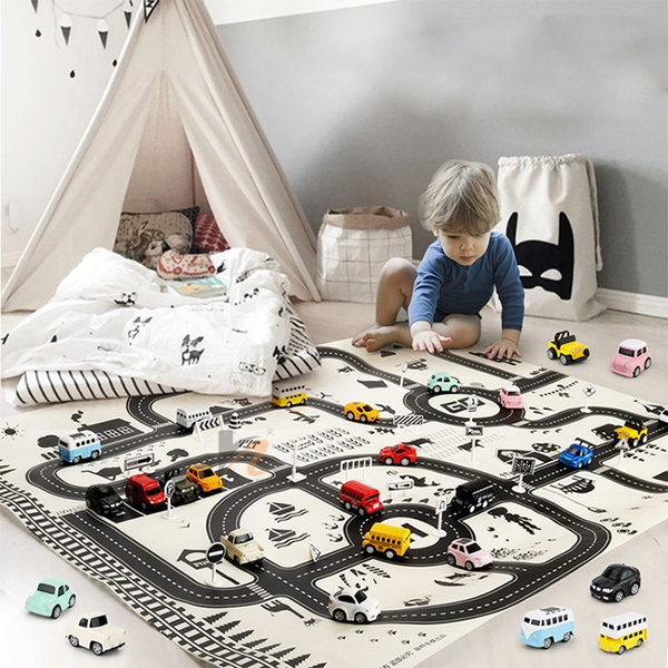 Kids City Road Play Mat Childrens Car Road Carpet Rug Toy Playmat Child