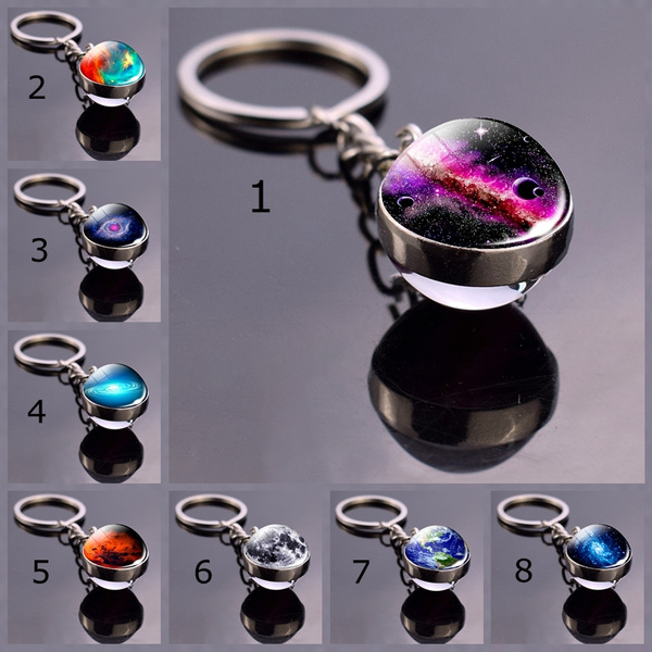 Details about / Planet Galaxy Keychain Solar System Nebula Pendant For Valentine Gift New 1pc