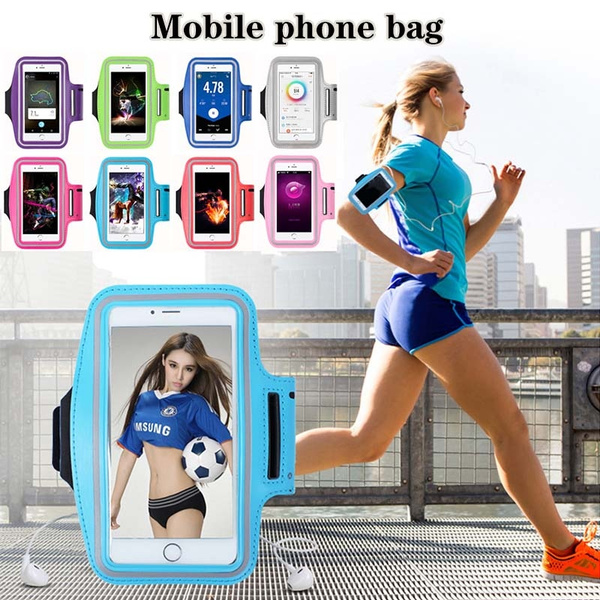 Sports Running Jogging Armband Double Pocket Multi-Function Waterproof Arm Bag 