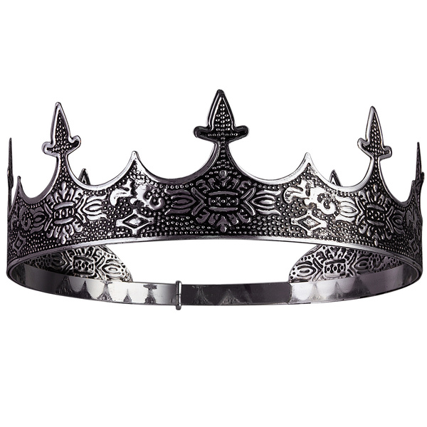 Antique Silver King Medieva Crown Headband Pu Crown Men Crown Headdress  Party Favors