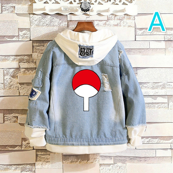 Anime Sudaderas Con Capucha De Naruto Hombres Mujeres Denim Chaqueta Abrigo  Akatsuki Traje Diario Para La Primavera | Wish