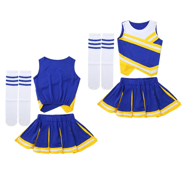 Blue and gold outlet pleated cheer skirt