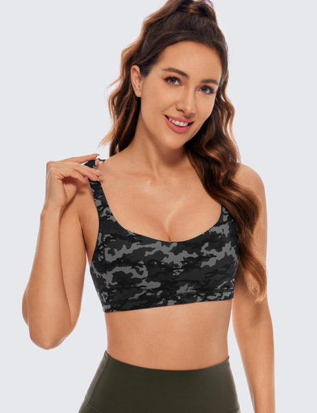 CRZ YOGA Strappy Padded Sports Bra for Women Activewear