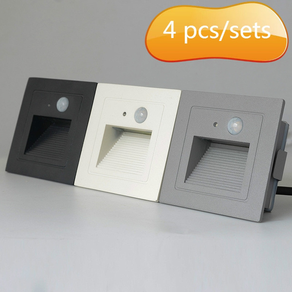 4pcs Ip65 Pir Motion Detector Light Sensor Led Step Stair Lights Outdoor Footlight Recessed Corner Wall Lamp Exterior Garden Wish - Led Outdoor Corner Wall Light 4pcs Ip65 Pir Motion Detector Light Sensor Led Step Stair Lights Outdoor Footlight Recessed Corner Wall Lamp Exterior Garden Wish - Led Outdoor Corner Wall Light